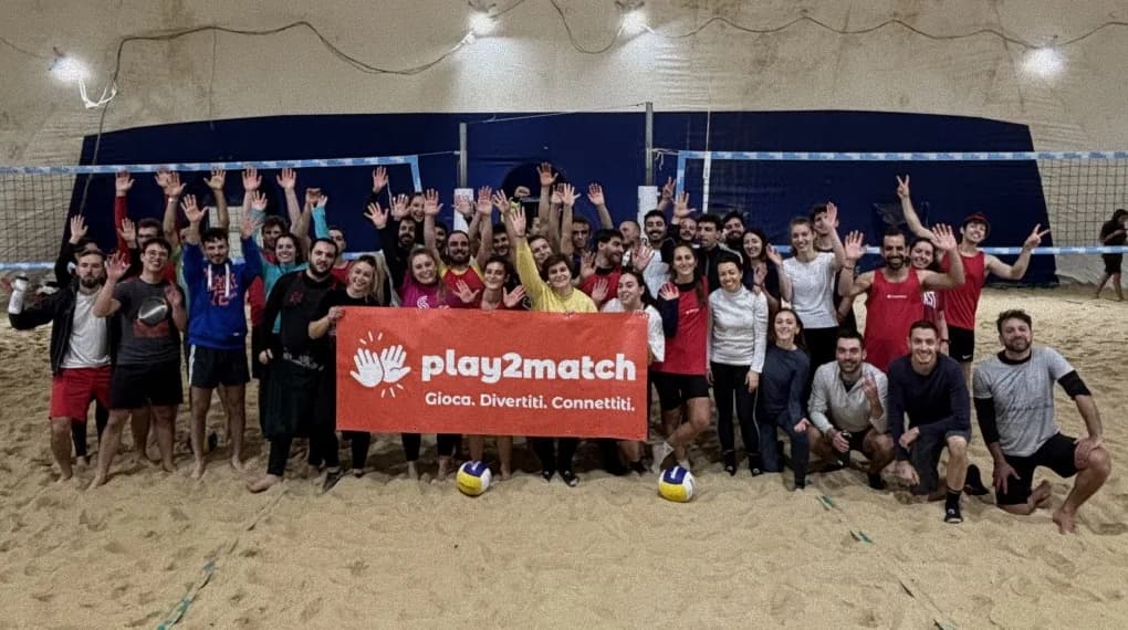 La foto di gruppo, serata beach volley play2match